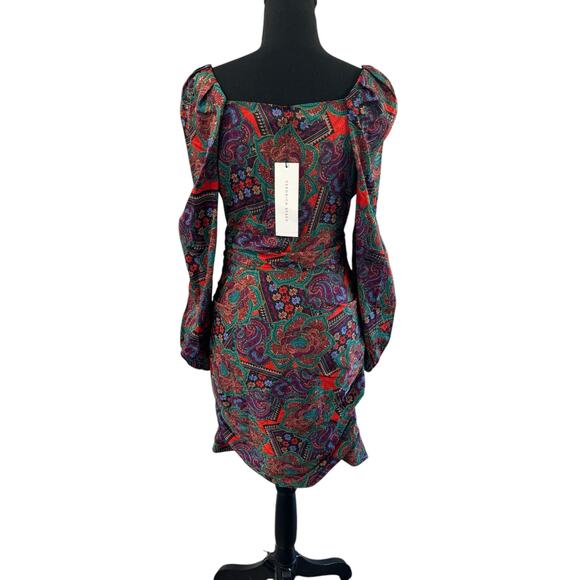 NWT! Veronica Beard Bellino Printed Silk-Blend Jacquard Dress - Size 4 - Picture 8 of 10